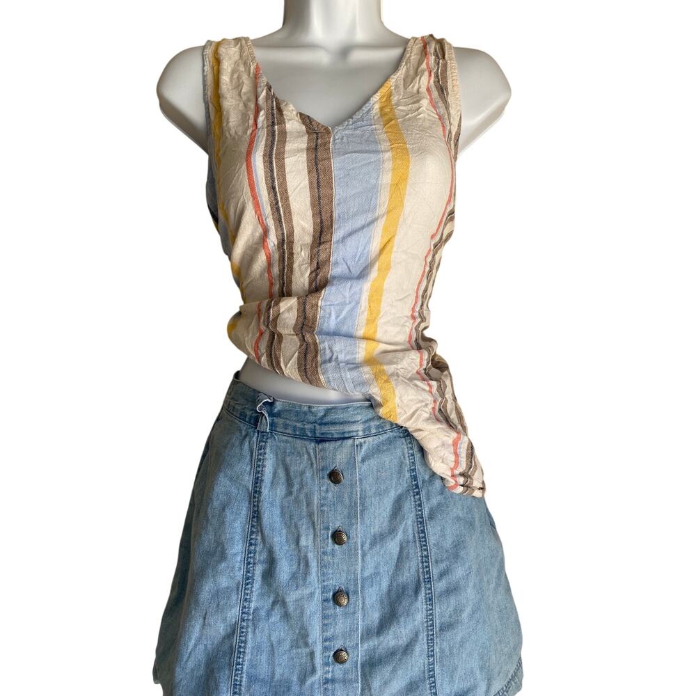Y2K Time True Plus 22 Boho Rainbow Striped Blouse Coastal Soft Girl Beachy Fairy